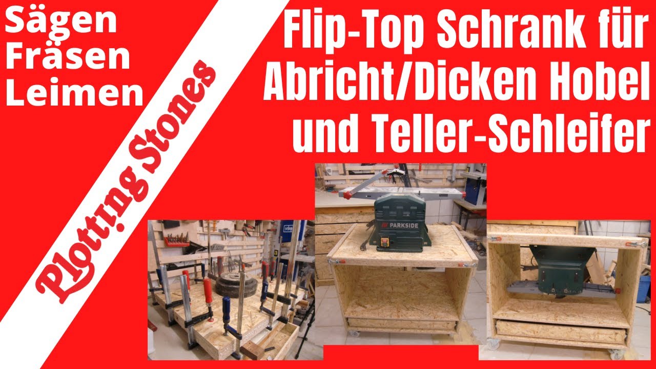 FlipTop Schrank für Abricht/Dicken Hobel und Tellerschleifer