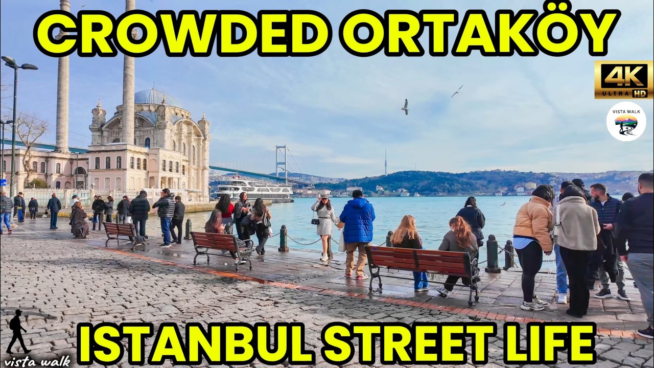 ORTAKÖY WALK 🇹🇷 | CROWDED DAYTIME WALK BY THE BOSPHORUS & BAZAAR STREETS | ISTANBUL 4K