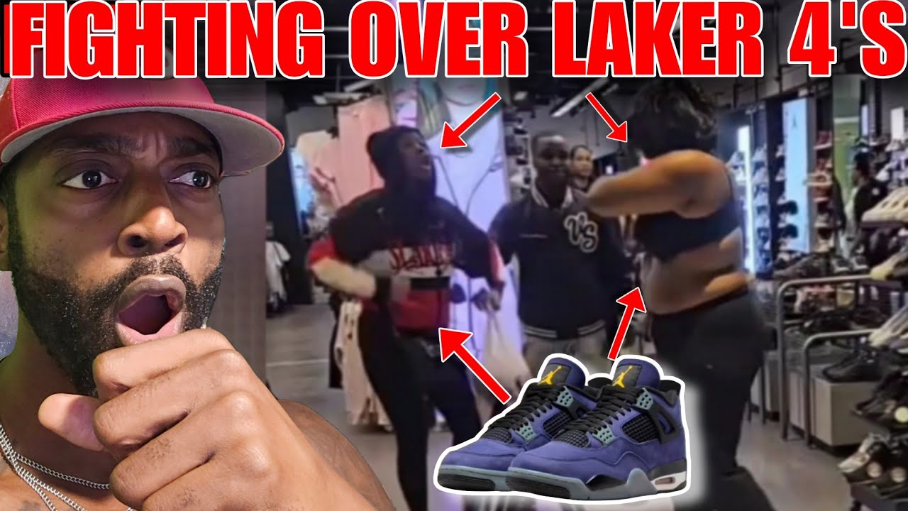 PEOPLE WAS FIGHTING OVER THE JORDAN 4 LAKERS IMPERIAL PURPLE