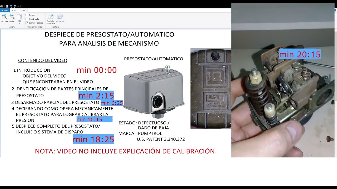 Funcionamiento Mecánico de Presostato y despiece / como funcionan mecanismos de presostato