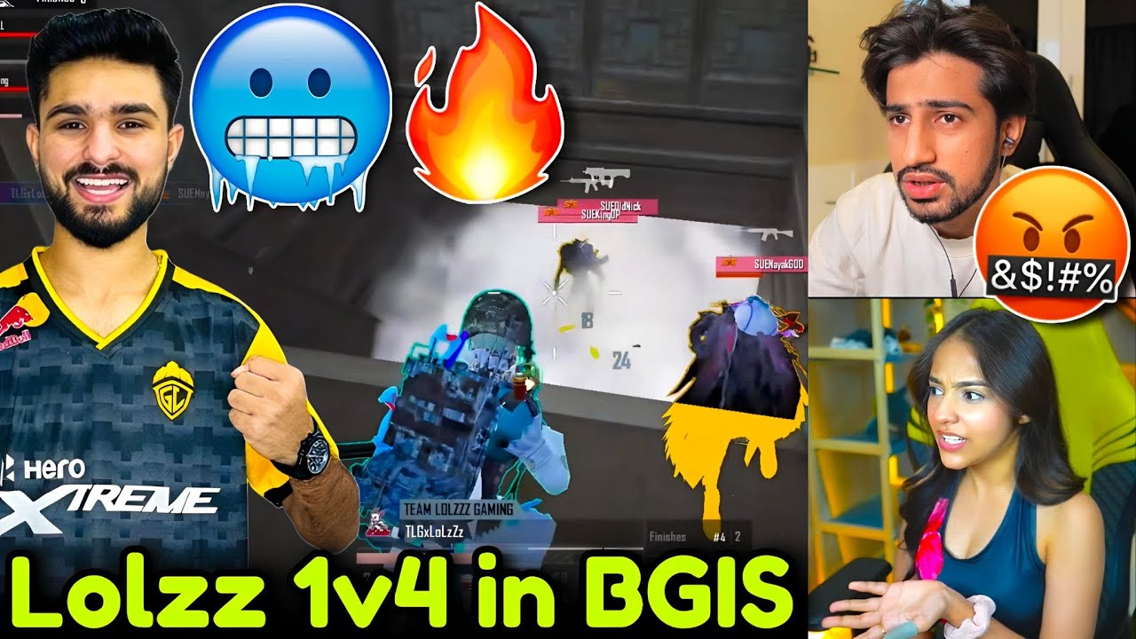 🇮🇳Lolzz Shocking 1v4 in BGIS 🥶💦 GODL Angry 😡 Final Reply 🚨