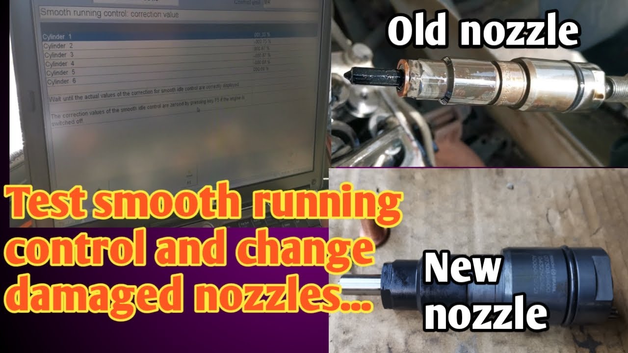 Test smooth running control and change damaged nozzles Mercedes Benz actros 3341