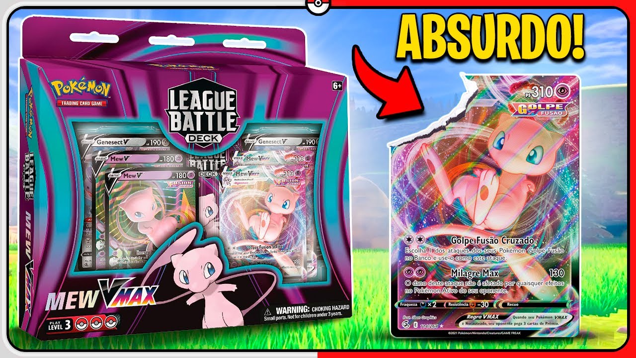 Pokémon TCG - BOX Deck Batalha de Liga com Carta Mew e Genesect