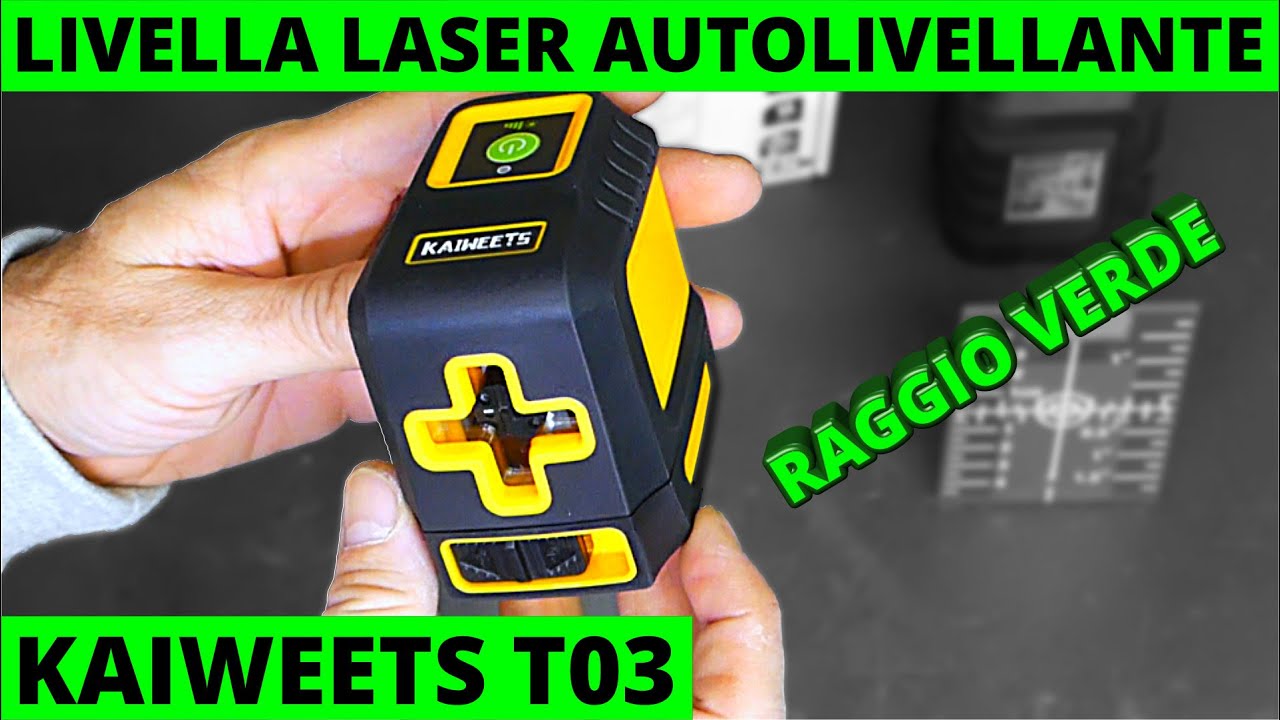 Livella Laser Autolivellante Kaiweets T03 Raggio Verde