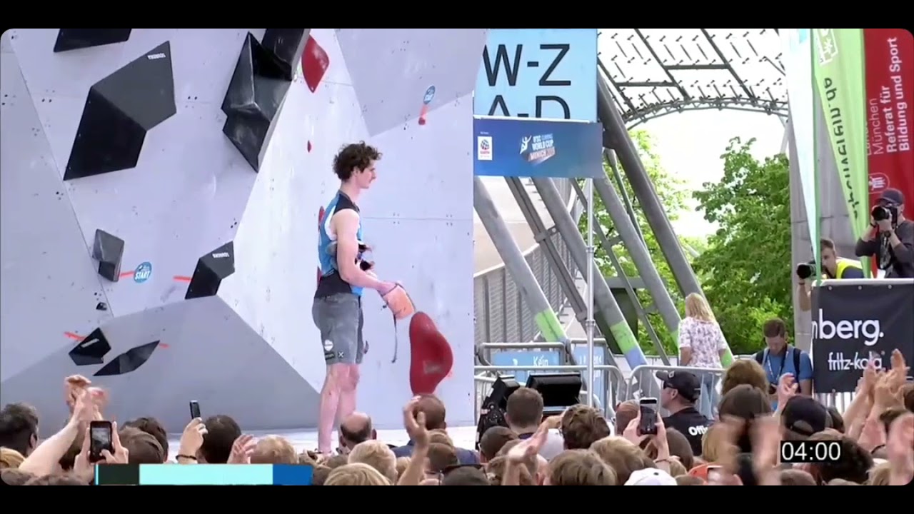 Adam Ondra top! World cup of climbing 2019 in Munich.