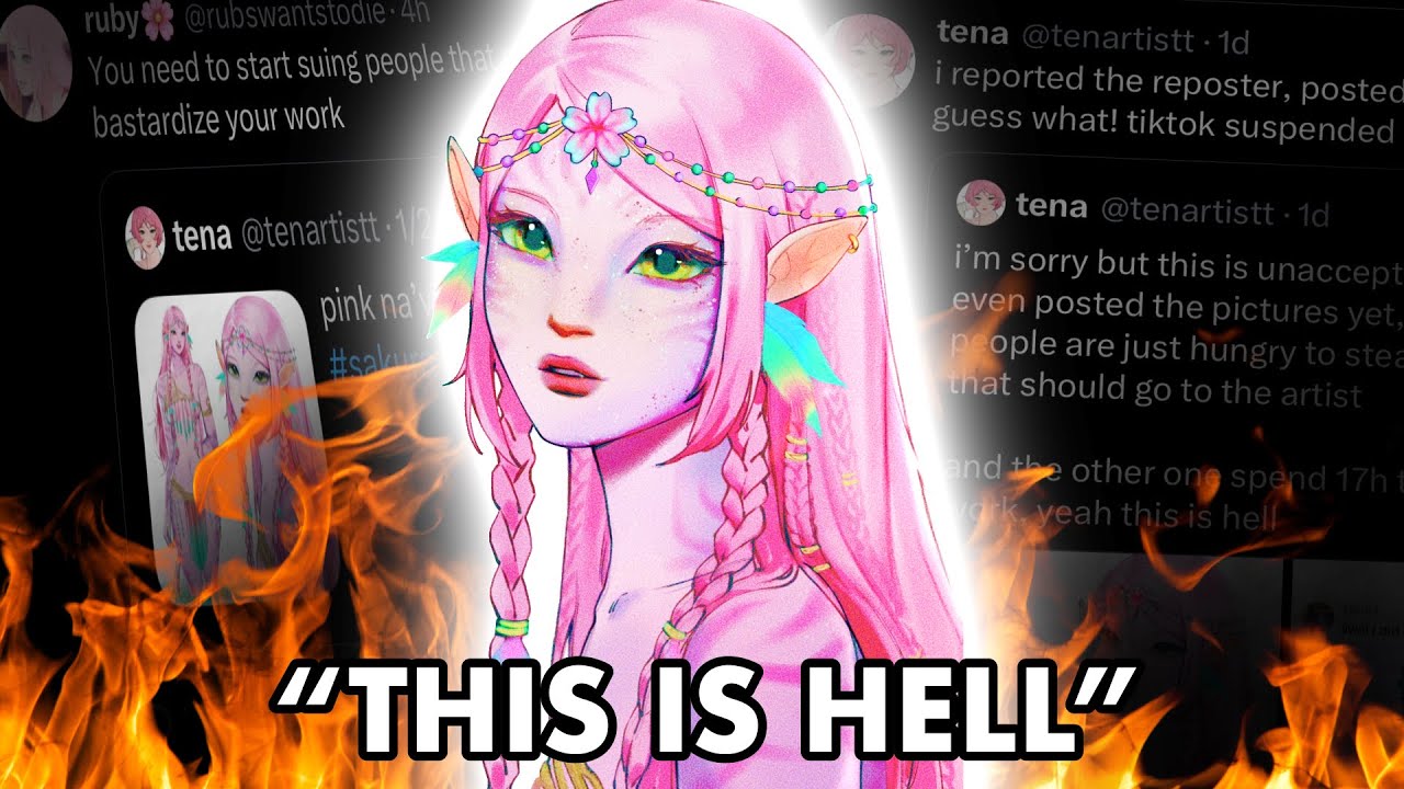 Работы художницы были украдены ДО публикации… Вместо этого TikTok заблокировал её аккаунт.