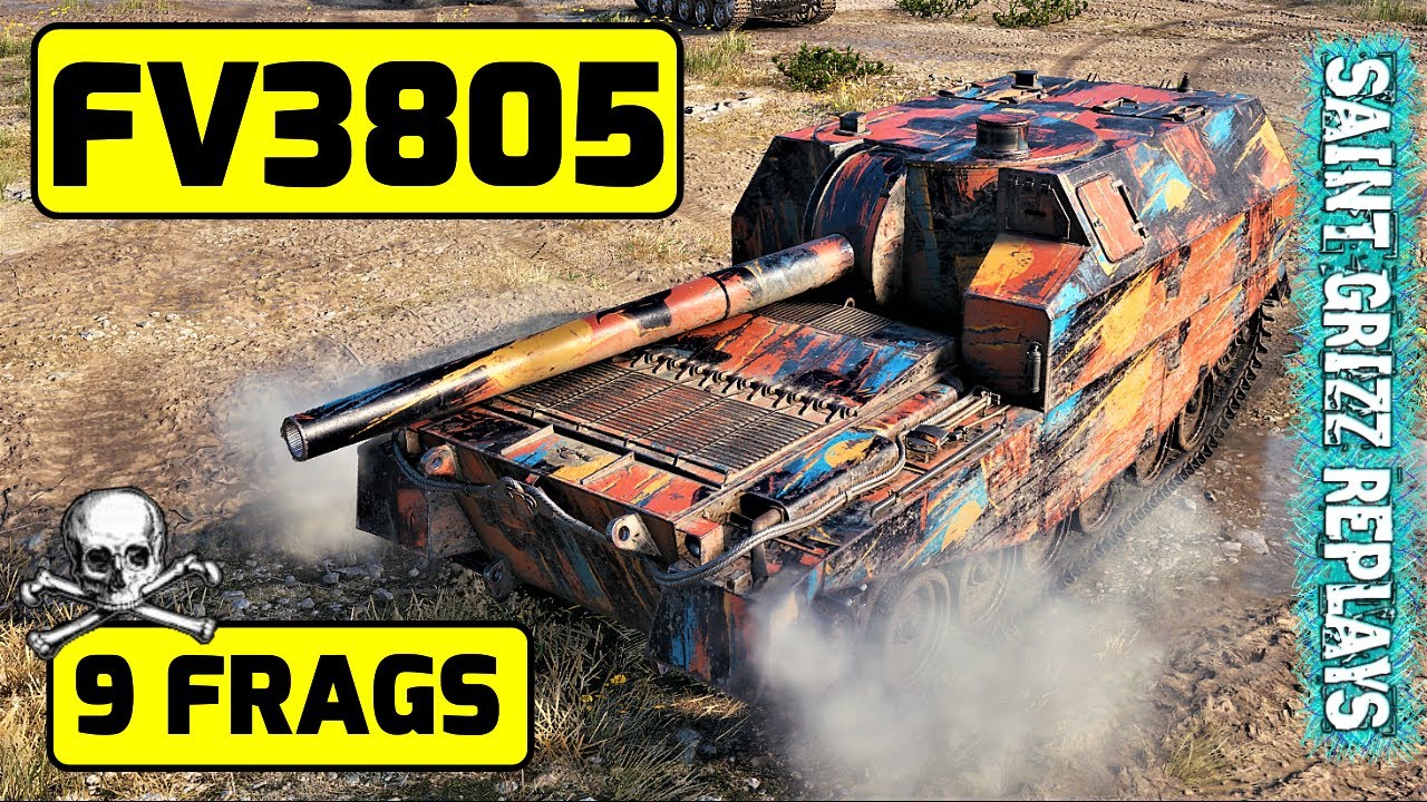 WoT FV3805 Gameplay &diams; 9 Frags 5k Dmg &diams; SPG Arty Review
