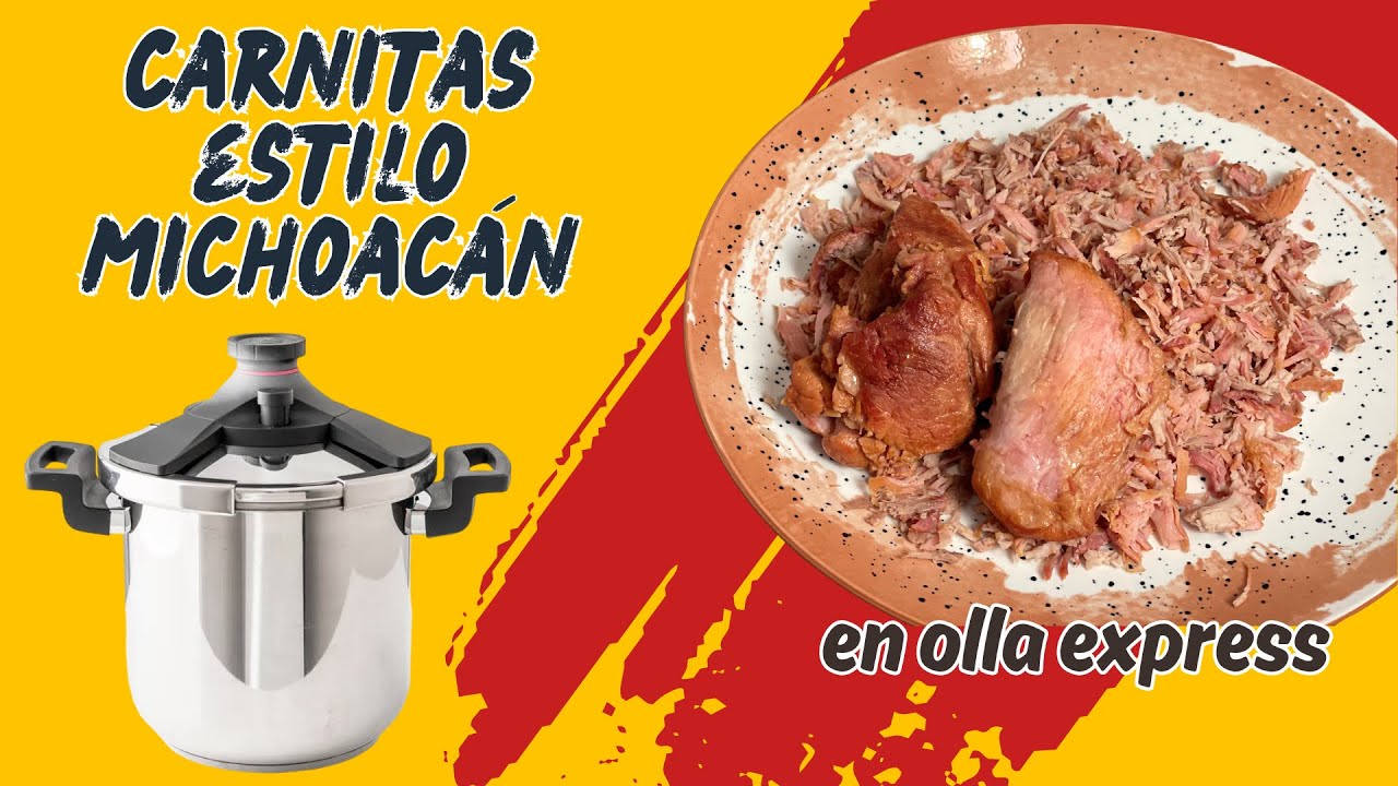 CARNITAS ESTILO MICHOACÁN  FÁCIL Y RÁPIDO en  olla exprés con manteca receta paso a paso