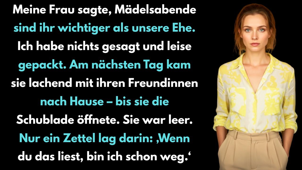 Meine Frau zog Mädelsabende der Ehe vor – der Trauschein war ihr egal, also änderte ich mein Leben