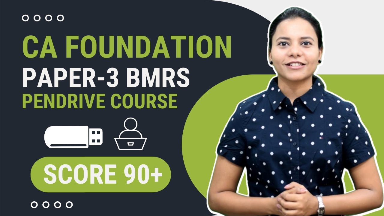 CA Foundation Paper-3 BMRS Pendrive Course || Maths, Stats & Reasoning 