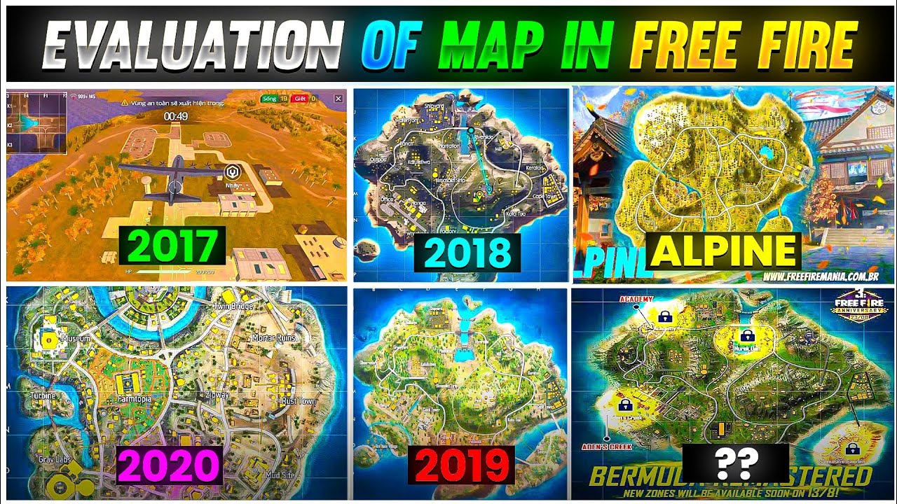 EVOLUTION OF MAP IN FREE FIRE | 2017 TO 2023 | GARENA FREE FIRE | HOW MAP EVOLVE IN FREE FIRE