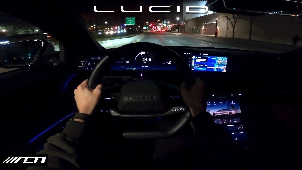 POV Night Drive in The 1,050HP Lucid Air Grand Touring Performance /// Allcarnews