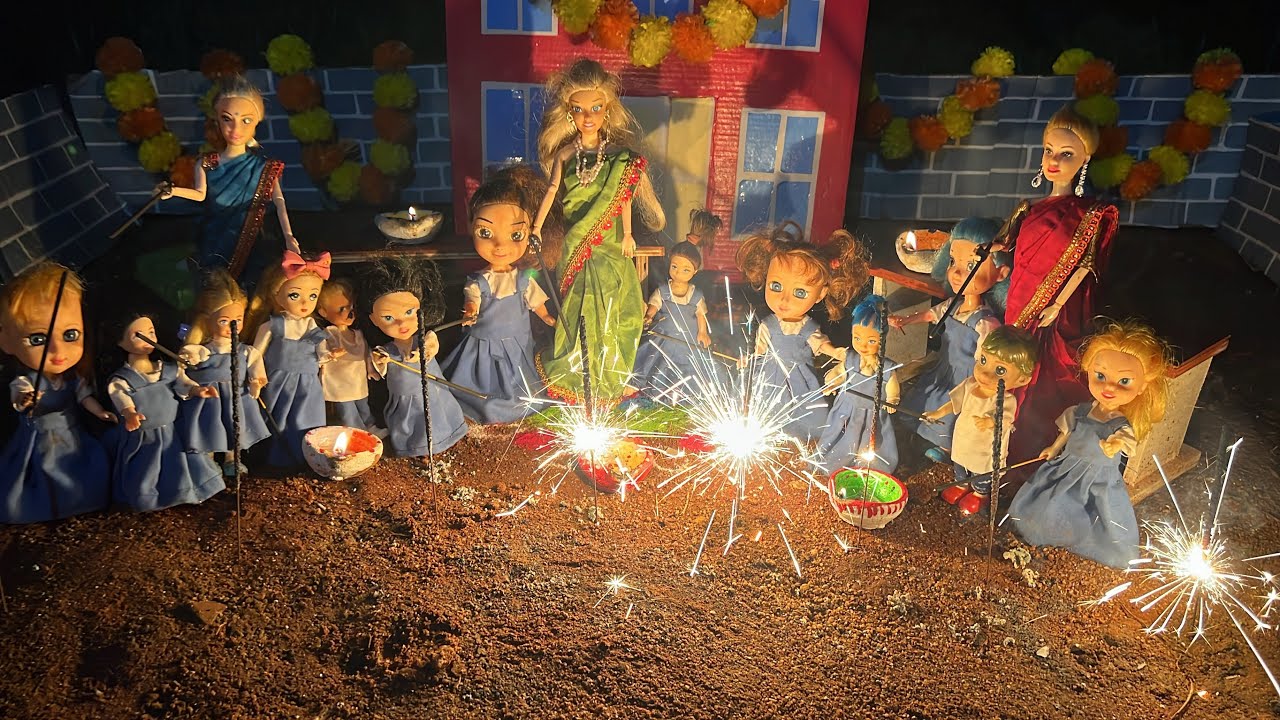 Куклы Барби, праздник Дивали в школе 🎇🎊 Канал Барби на тамильском языке, видео о школе Барби Бомма