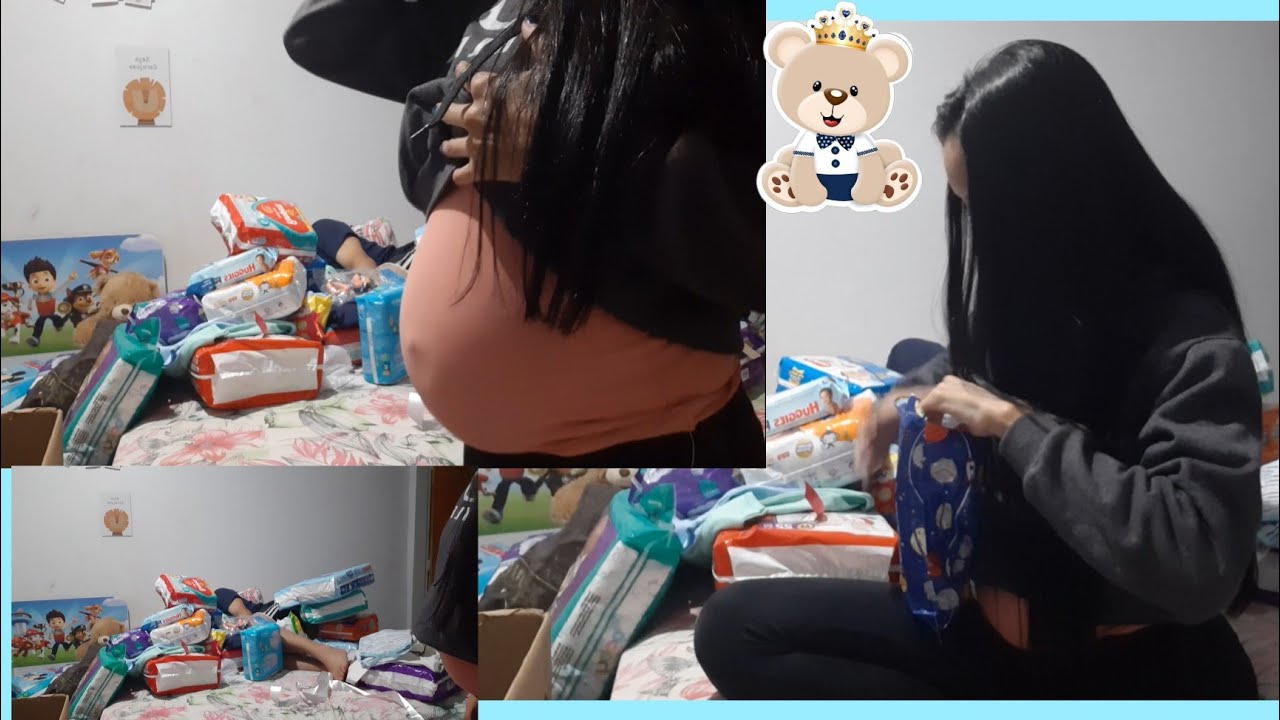Abrindo presentes do chá de fraldas+mimo🥰💙