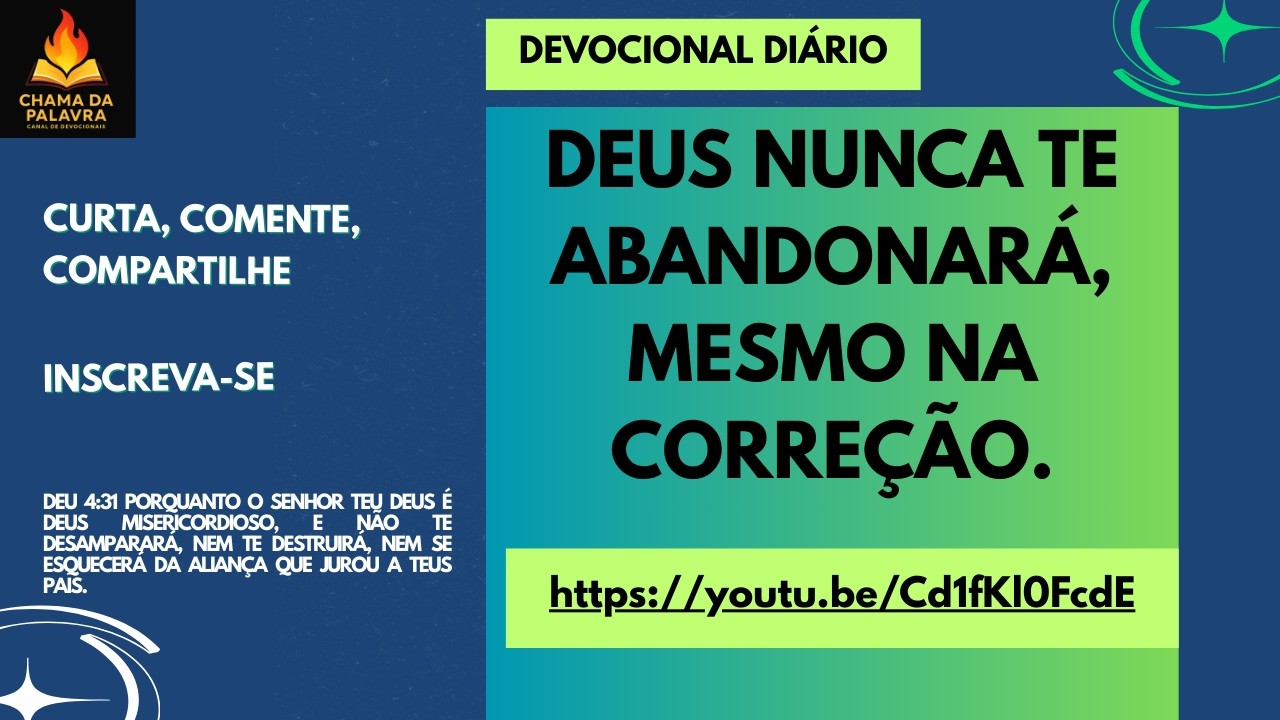 DEUS NUNCA TE ABANDONARÁ, MESMO NA CORREÇÃO. #deustemumapalavrapravoce #jesus #espíritosanto #amor