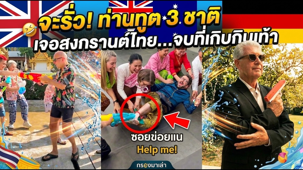 จะรั่ว! ทูต 3 ประเทศมหาอำนาจ เจอสงกรานต์ไทย&hellip;จบที่เกิบกินเท้า 😂