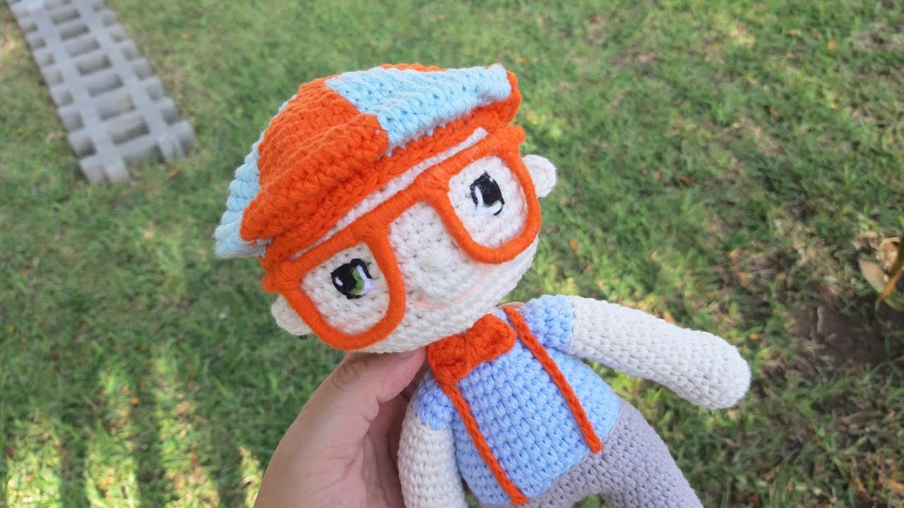 CÓMO HACER ANTEOJOS GAFAS LENTES Y CORBATA MUÑECO AMIGURUMI BLIPPI