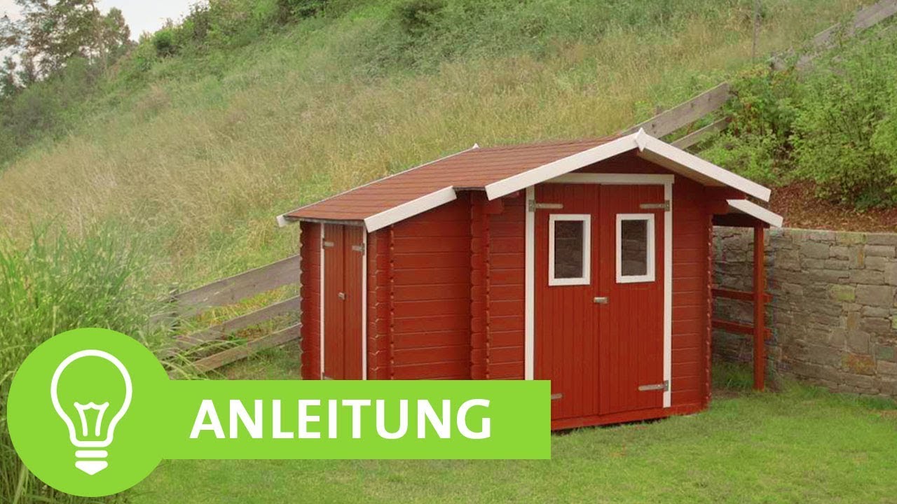 Gartenhaus streichen / Gartenh&uuml;tte streichen: Holzfarbe einfach deckend auftragen