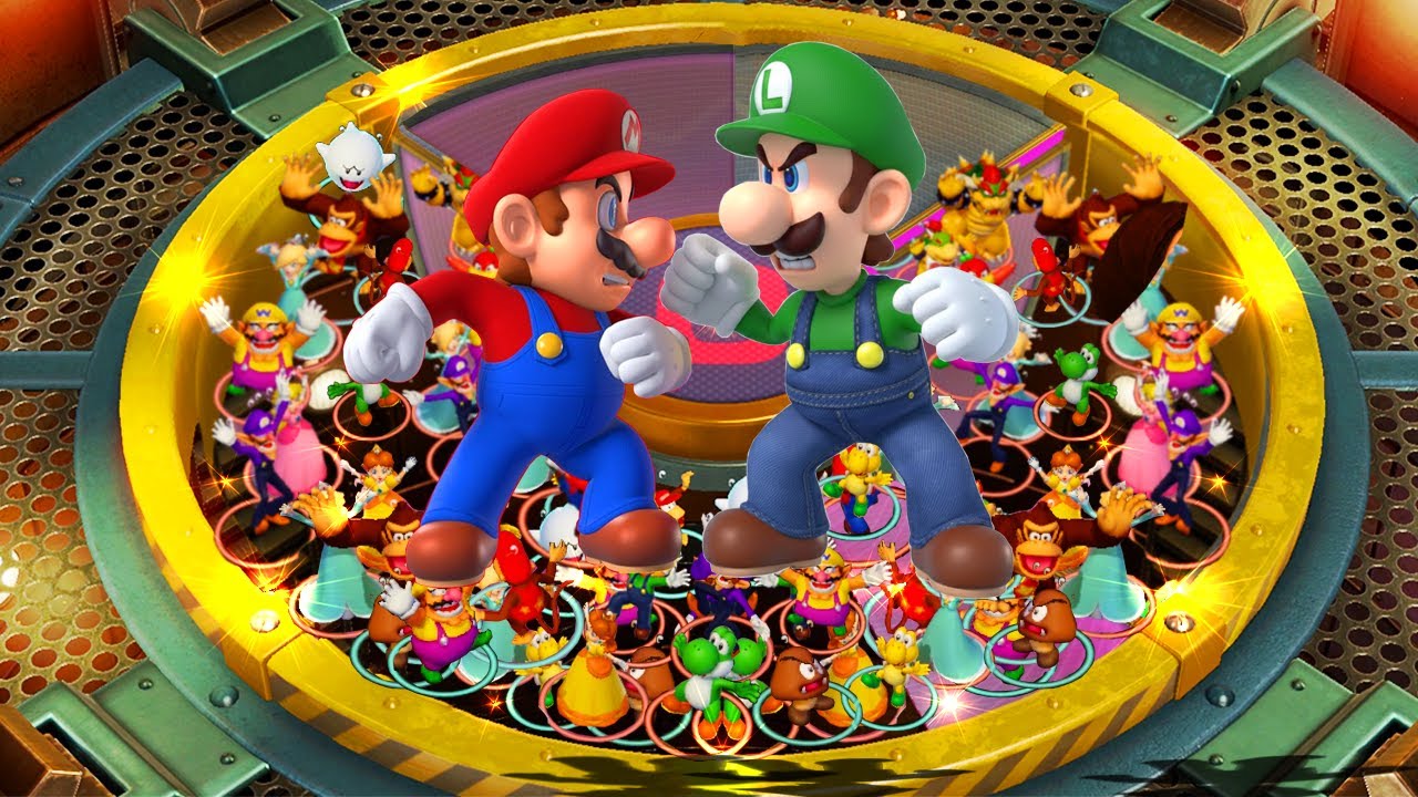 Mario Party Switch - Lucky Team Color Battles - Mario Red Team vs Luigi Green Team