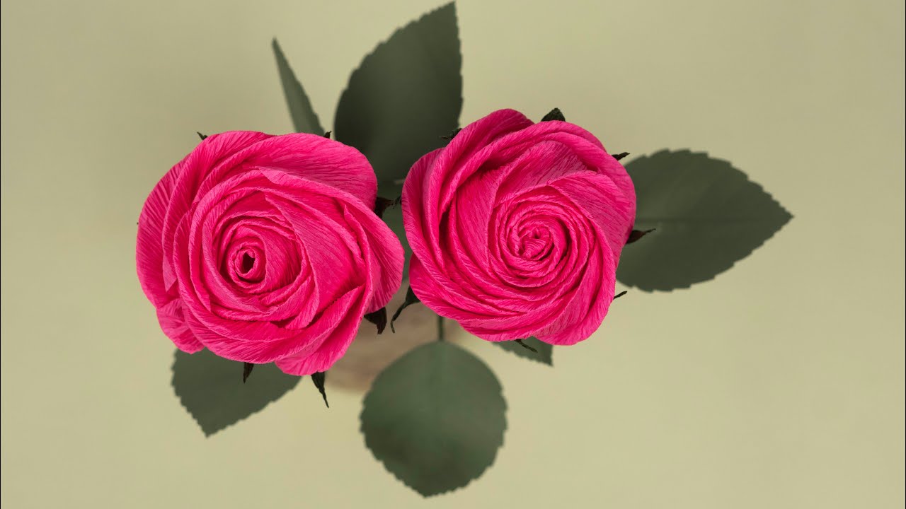 How to make twisted roses with crepe paper/ Paper Flower /handmade paper flowers