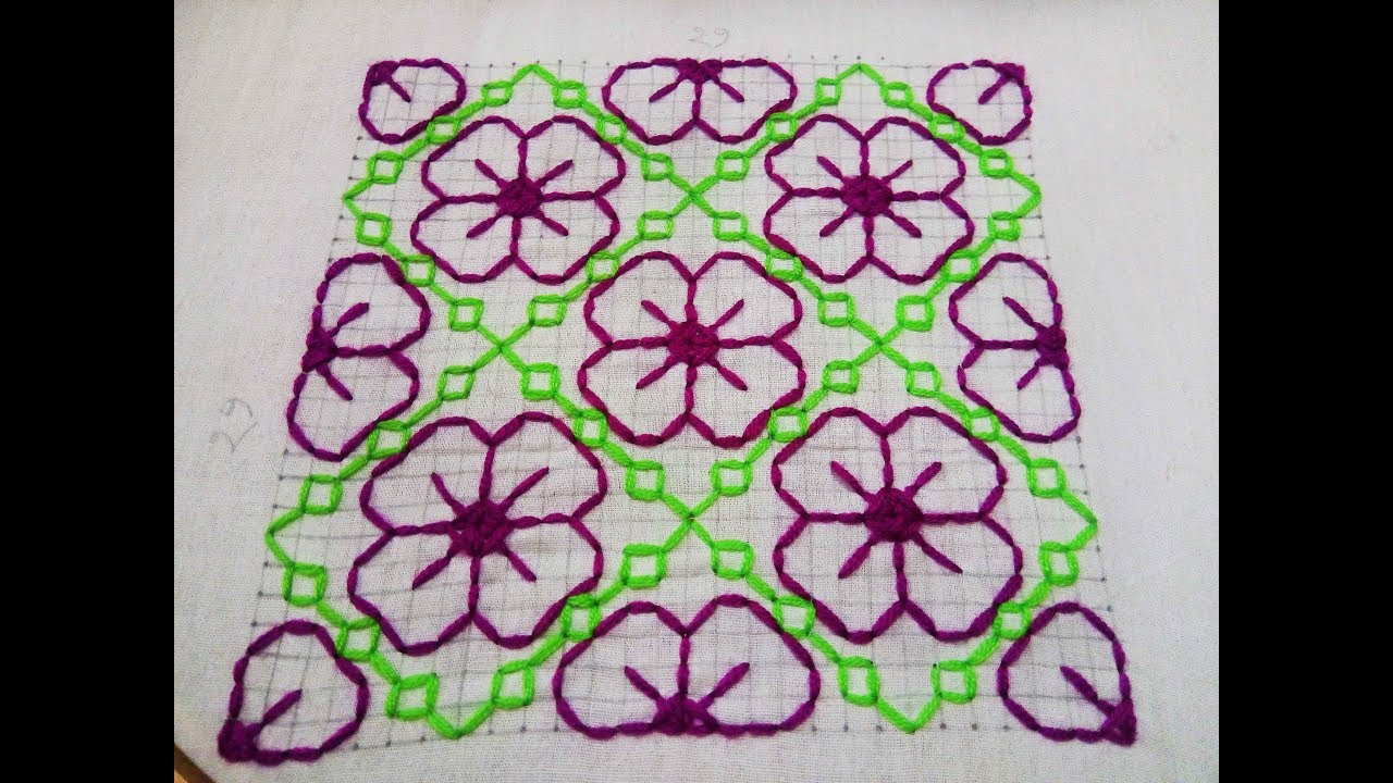 Hand Embroidery new nakshi katha design video tutorial by Nakshi  katha।বাংলাদেশি নকশী কাথার ডিজাইন.