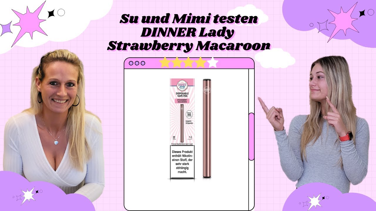 Su und Mimi testen: Dinner Lady Strawberry Macaroon Einweg-Dampfer