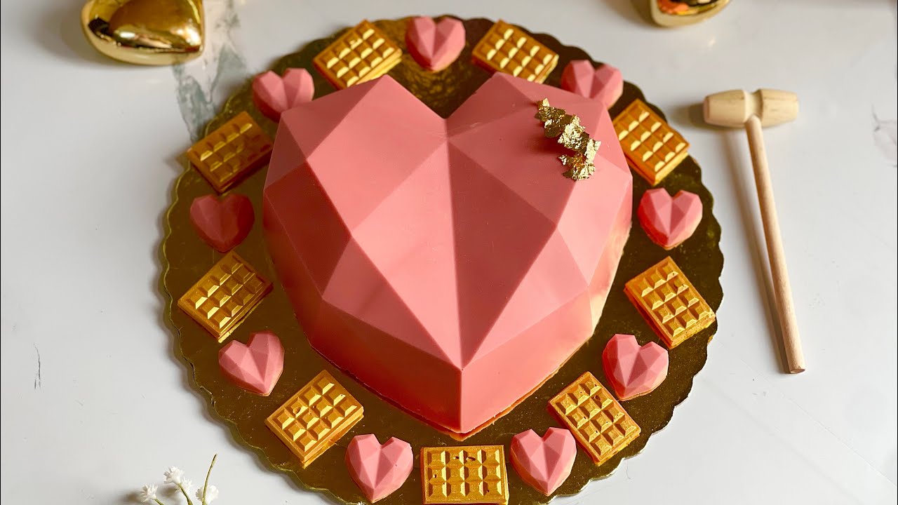 طريقة عمل قلب الشوكولاته المحطم او ( القابل للكسر ) 🩷 how to make breakable chocolate heart