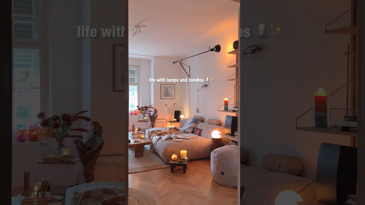 No Big Light &mdash; Just Lamps & Candles | Cozy Vibes for Fall 🕯️💡 #cozyhomevibes #candles  #aesthetic
