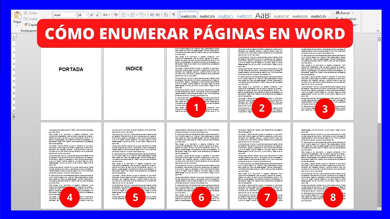C&oacute;mo Numerar P&aacute;ginas en WORD Y Desde Cualquier P&aacute;gina | 2023