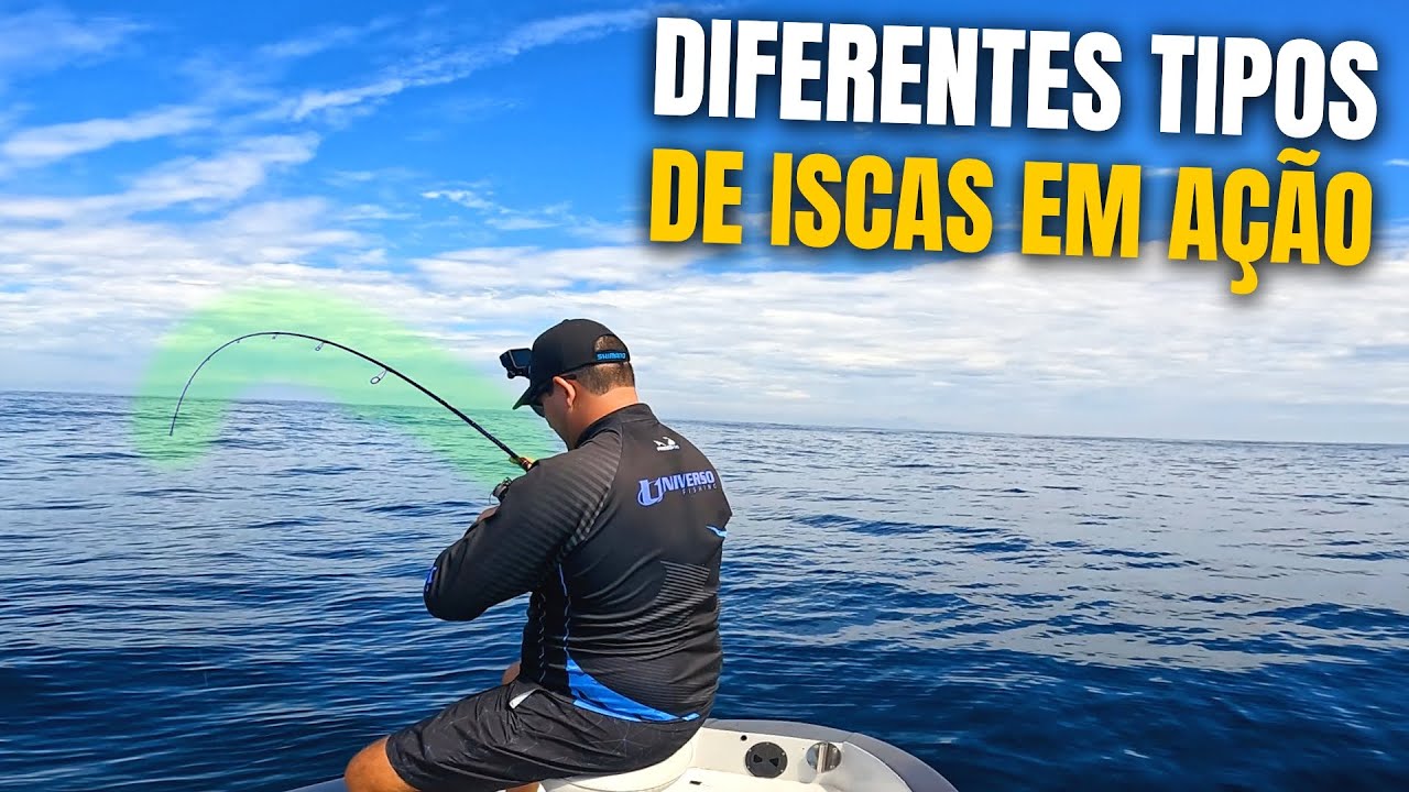 PESQUEI COM V&Aacute;RIAS ISCAS EM ALTO MAR E VEIO DIFERENTES PEIXES! Pesca com Iscas Artificiais - 4K