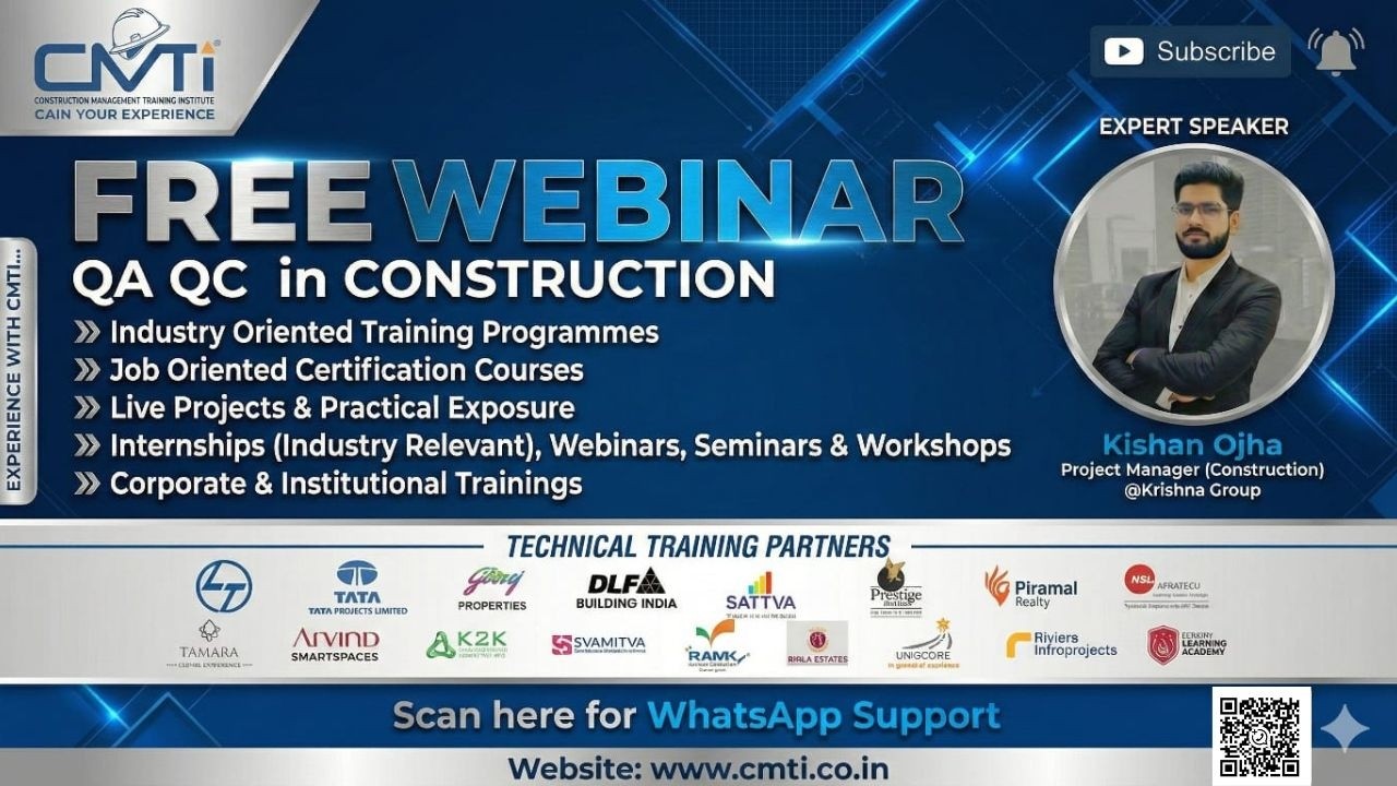 QA QC in Construction | Kishan Ojha | Gain Work Experience Even Before you Start Your Job in CMTI