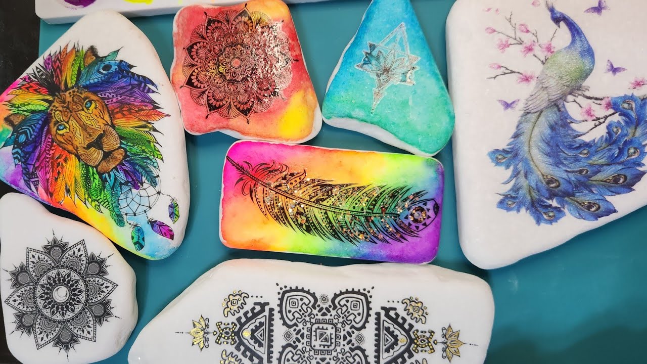 Using Temporary Tattoos And Watercolor On Stones | Rock Art