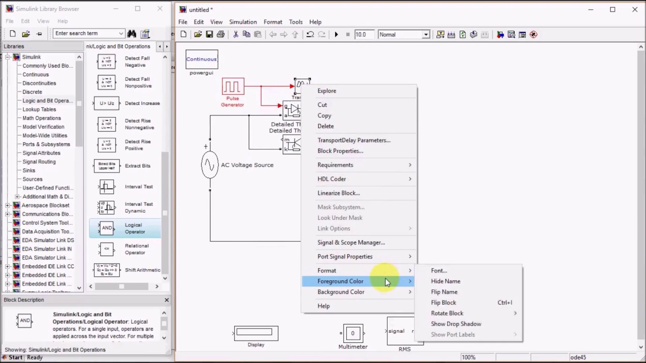 Gr°1: Simulation Gradateur monophasé par MATLAB Simulink