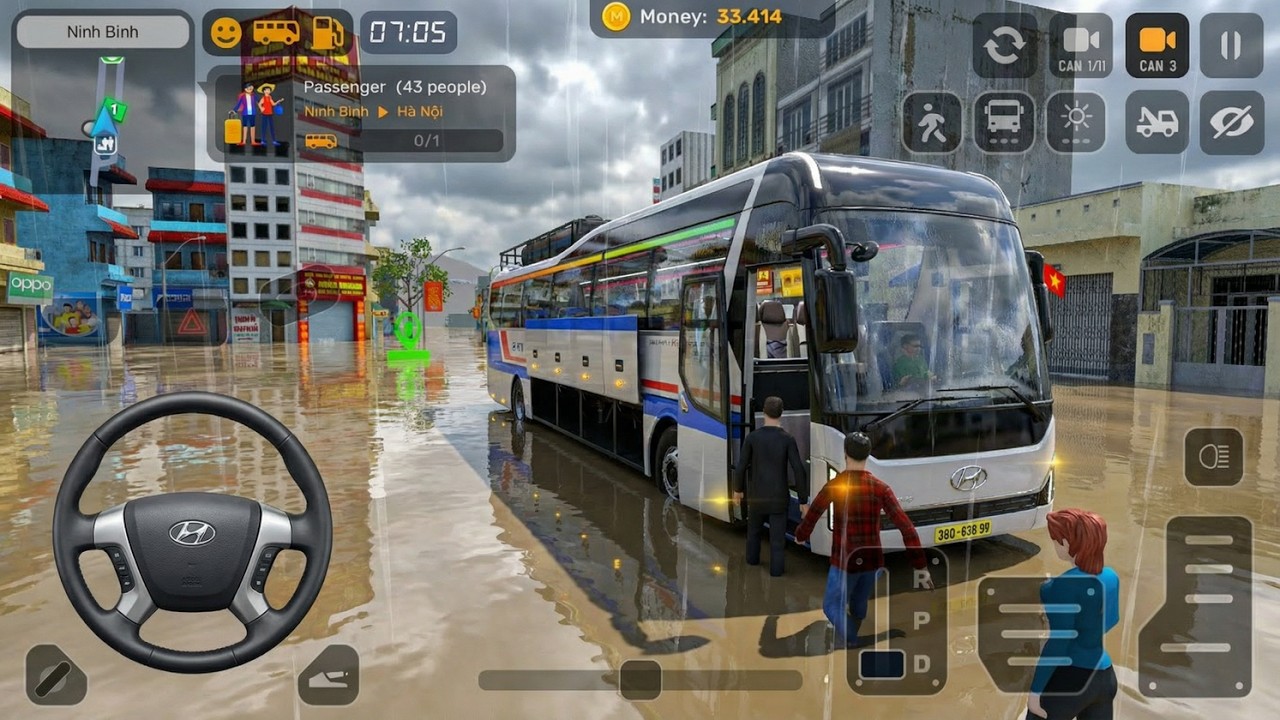 Driving a Bus Through a Flooded City in Vietnam &ndash; Realistic Simulator Challenge!