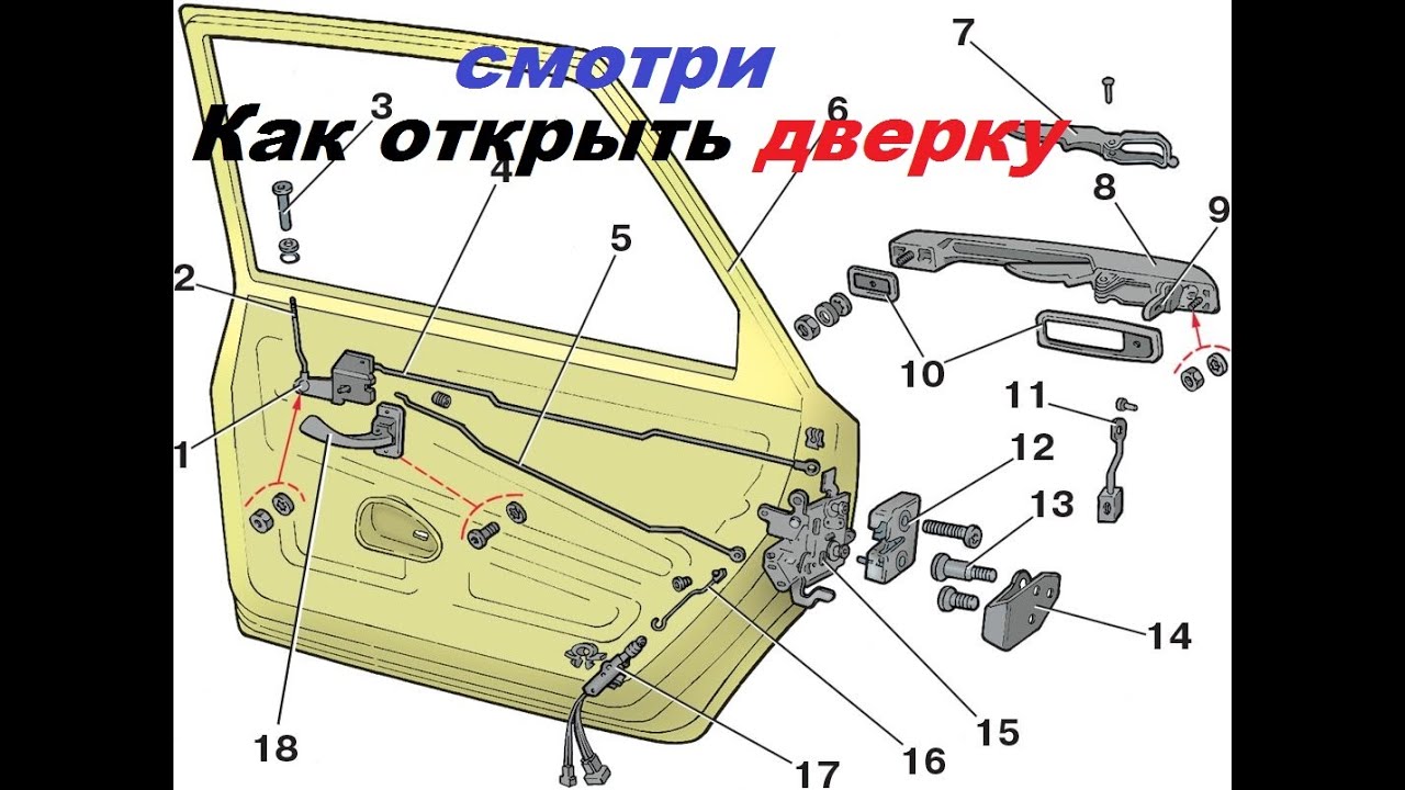 ваз Заклинила дверь (замок) не открывается? Как открыть своими руками? смотри!