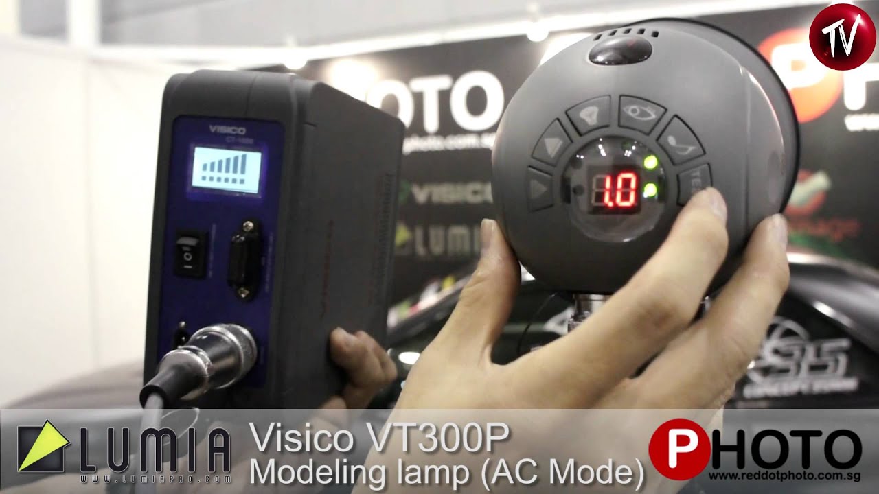 Visico Portable Strobe VT-300P w Lumia two layer umbrella