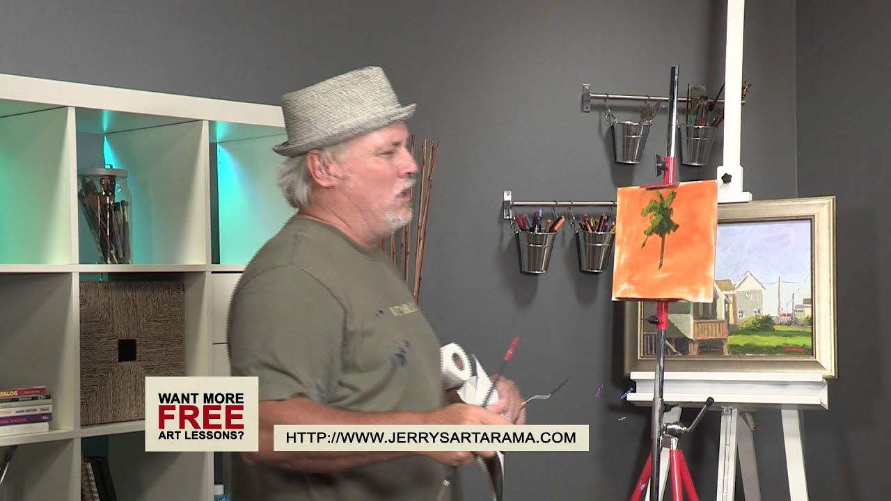How to Simplify Palm Trees in a Painting through Brush Stroke Gestures and Color with Mike Rooney.