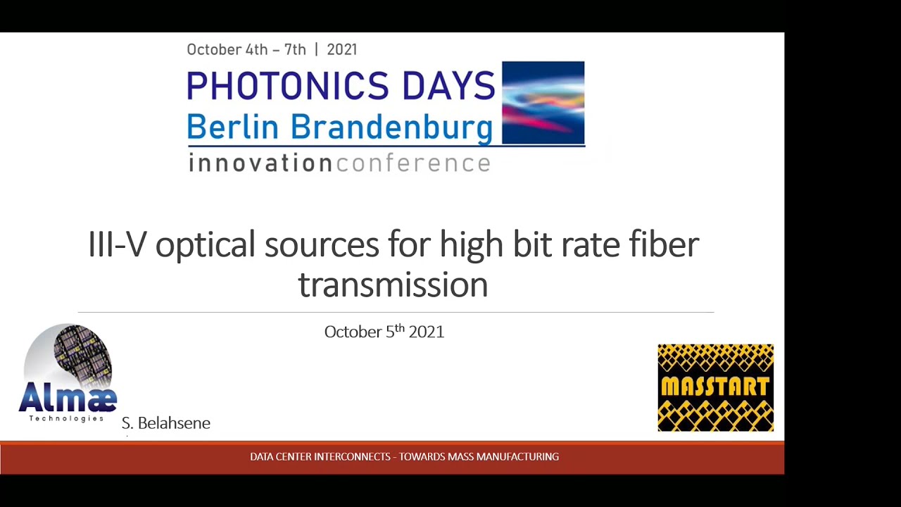III-V optical sources for high bit rate fiber transmission, Almae Technologies, PDBB21