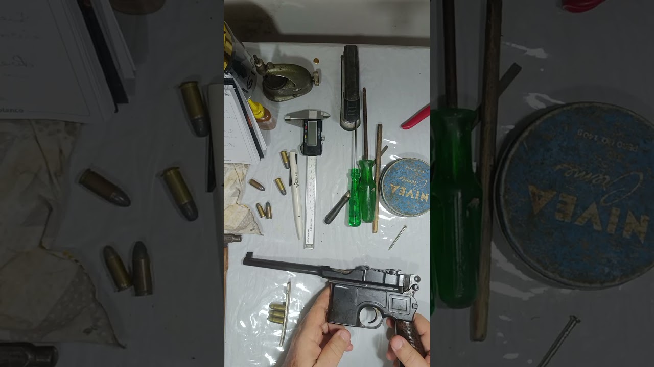 Pistola Mauser 7.63 mm rara limpeza e lubrificação coleção particular 