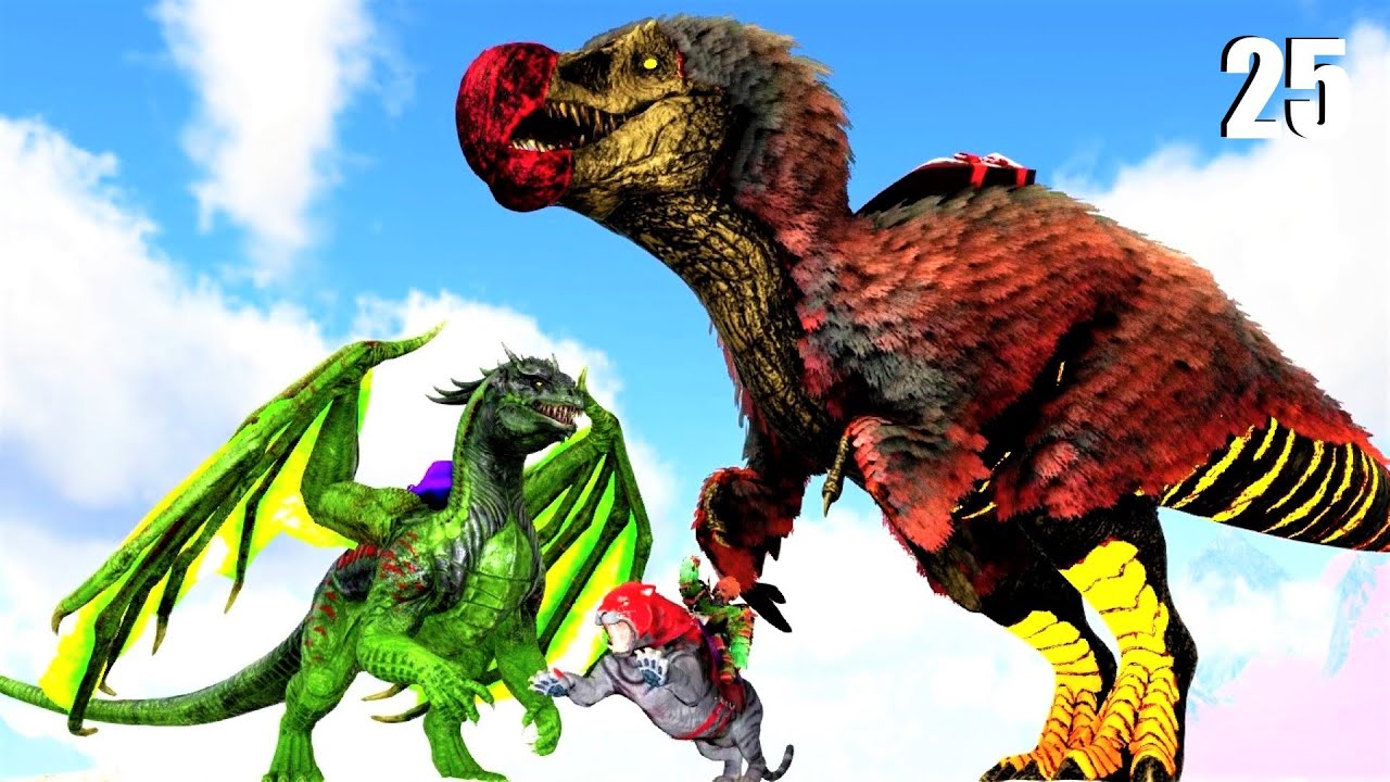KNOCKOUT KING POISON DRAKE & FLAME DODOREXY! ARK PROMETHEUS REBORN ARK SURVIVAL EVOLVED MODDED E25