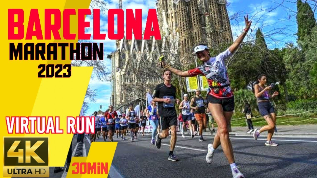 Virtual Run | Barcelona Marathon Sagrada Familia | Trail Run 4K | Treadmill Workout #035