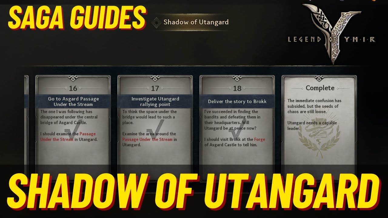 Прохождение Shadow of Utangard - путеводитель по саге Legend of Ymir!