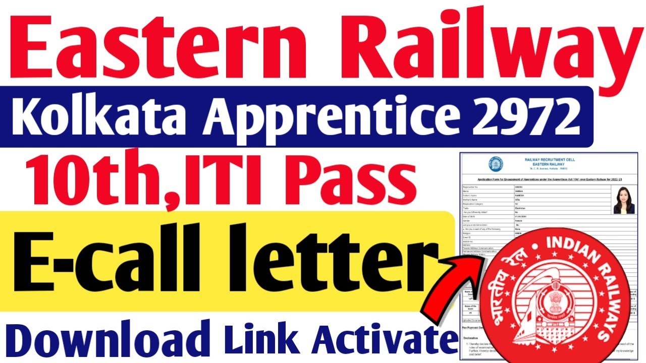 Eastern Railway Kolkata Apprentice Download Admit 2022 | Kolkata Apprentice Admit Card download 2022