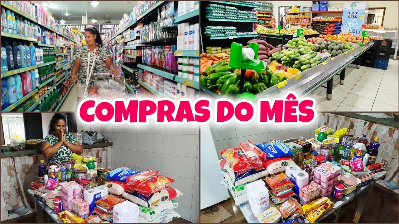 COMPRAS DO M&Ecirc;S🛒(M&atilde;e Solo) Para 5 pessoas + VALOR TOTAL - Mostrei em Detalhes/ vlog no supermercado 