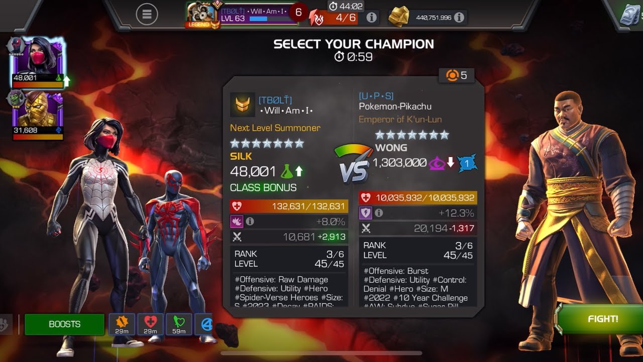 Alliance War S58W05 Silk vs Wong on Node 7 #mcoc