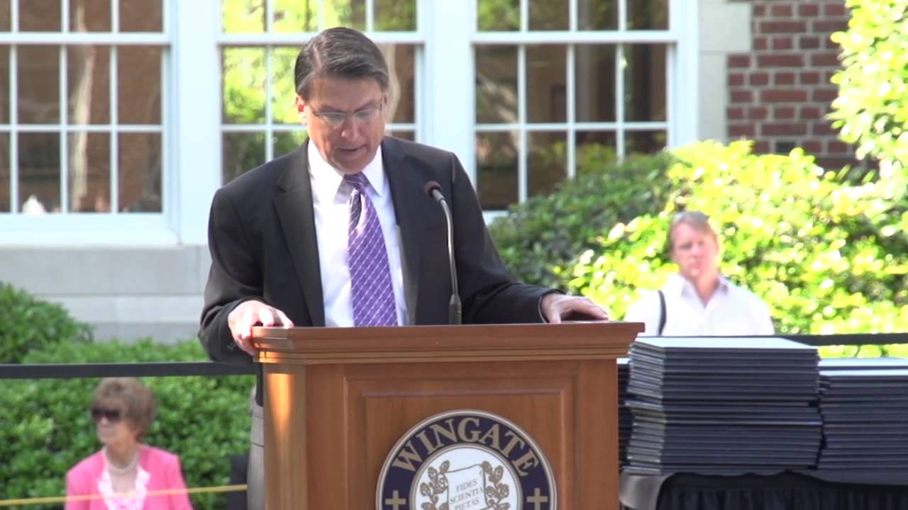 Wingate University - Governor Pat McCrory speaks at Commencement in May 2014