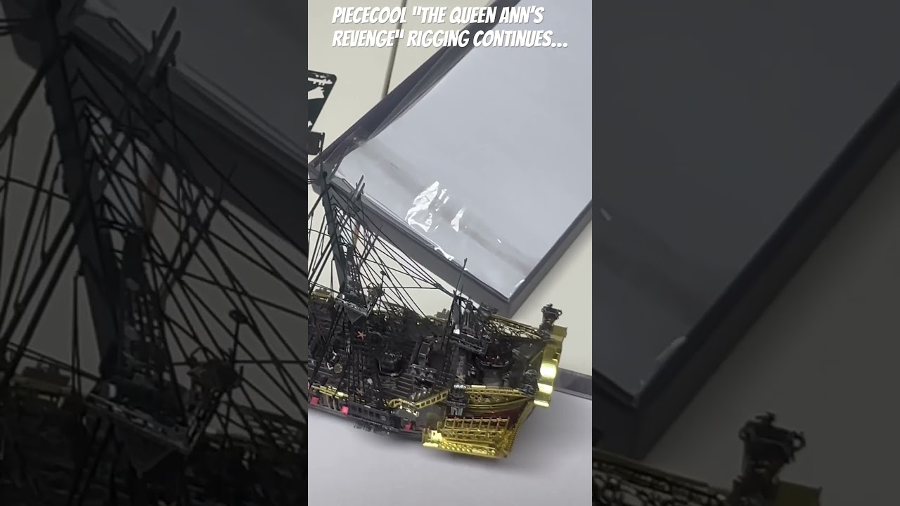 &ldquo;The Queen Ann&rsquo;s Revenge&rdquo; Rigging continues..#piececool #pirateship #halloween #art #artmodel #metal