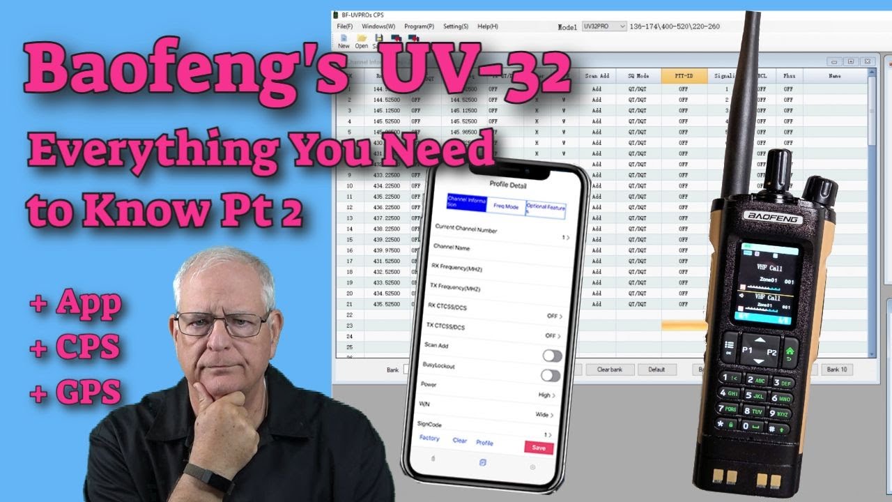 Baofengs New UV 32 - Pt 2 Programming Options and GPS