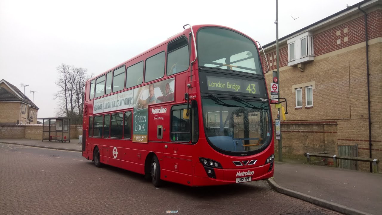 Full Journey on the Route 43 (VW1289 LK12APF) Volvo B9TL Wright Eclipse Gemini 2 Metroline London