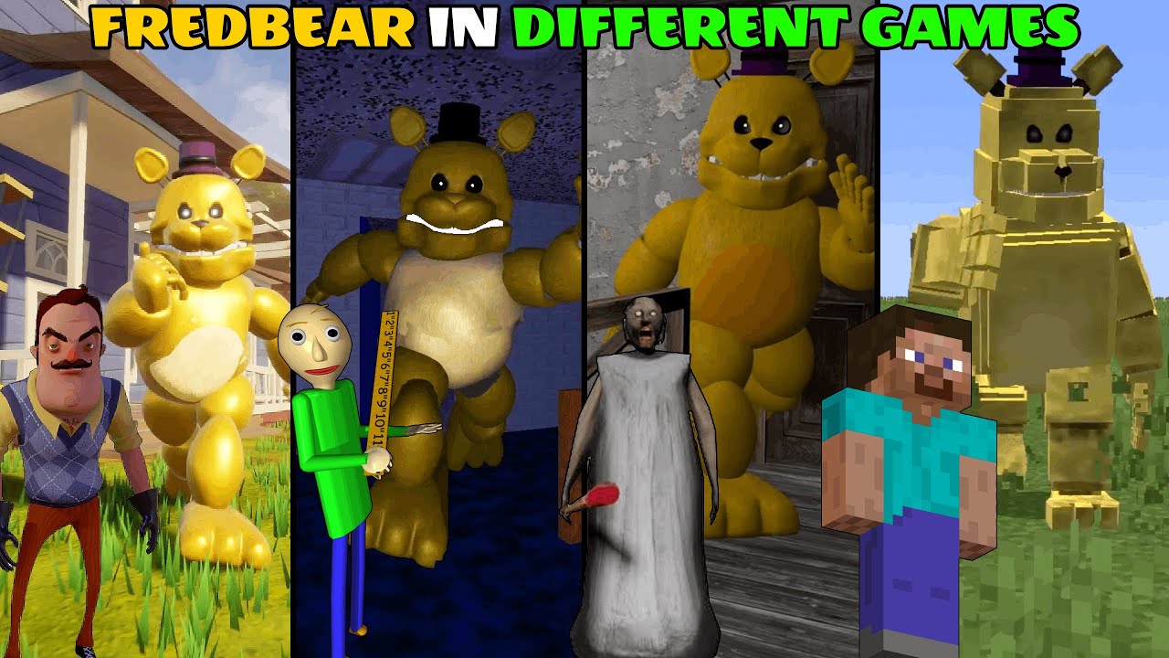 ФРЕДБЕР В РАЗНЫХ ИГРАХ // Gmod, Гренни , Майнкрафт, Роблокс, Baldi's Basics, Hello Neighbor